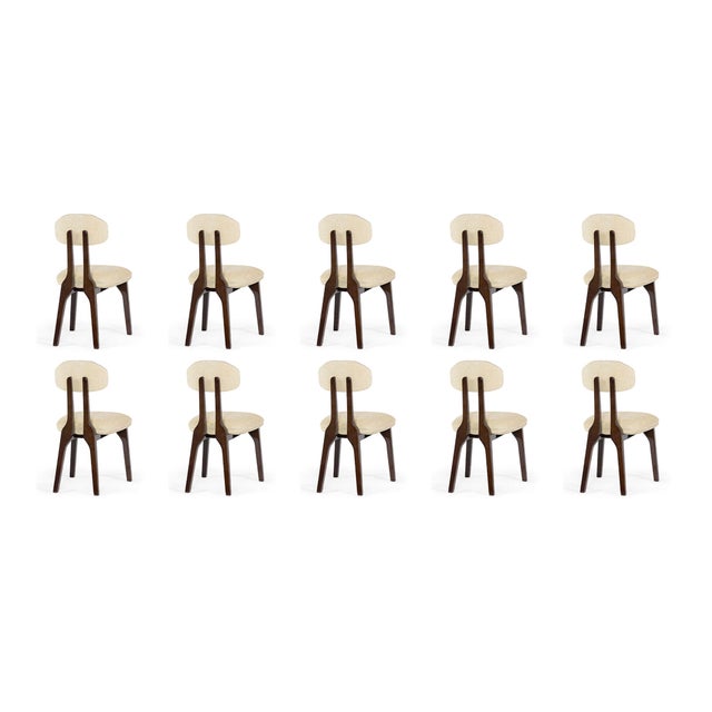 Silhouette Dining Chairs in Chenille Fabric by InsidherLand, Set of 10 For Sale - Image 13 of 13