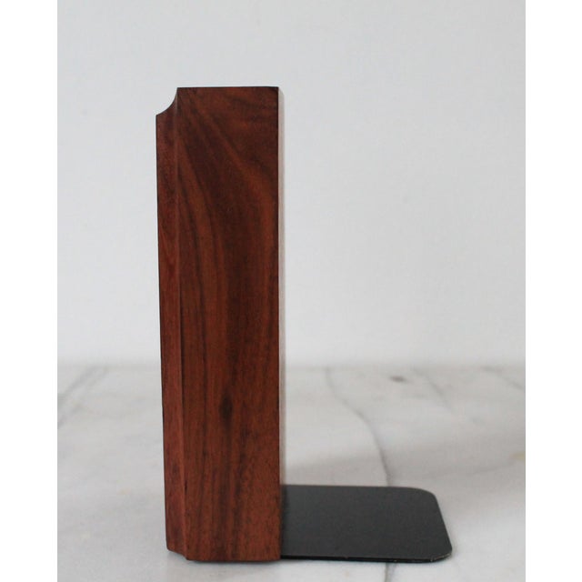 Mid-Century Modern Vintage Lasercraft Walnut Wood Bookend For Sale - Image 3 of 10