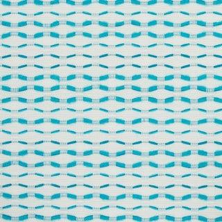 Sample - Schumacher Branford Indoor/Outdoor Fabric in Turqouise For Sale