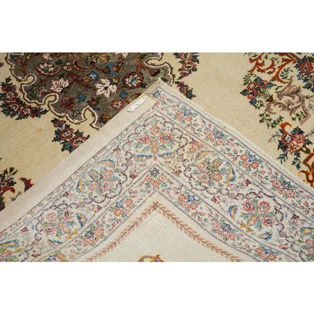 Extremely Fine Antique Persian Tehran Rug Wool With All Design in Silk 4'5'' X 6'8'' For Sale - Image 12 of 12