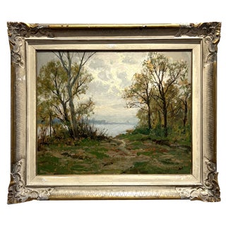 Luigi Comolli, Lungo il Ticino, Oil on Wood, Framed For Sale