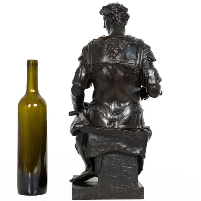 Early 20th Century Grand Tour Bronze Sculpture Giuliano De Medici After the Antique, 19th Century For Sale - Image 5 of 12