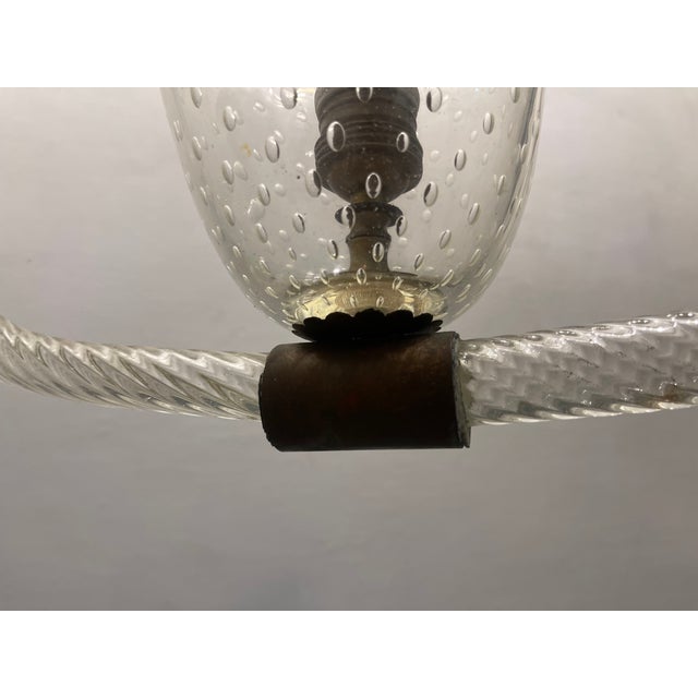 Barovier Murano Glass Light Pendant by Ercole Barovier, 1940s For Sale - Image 6 of 14