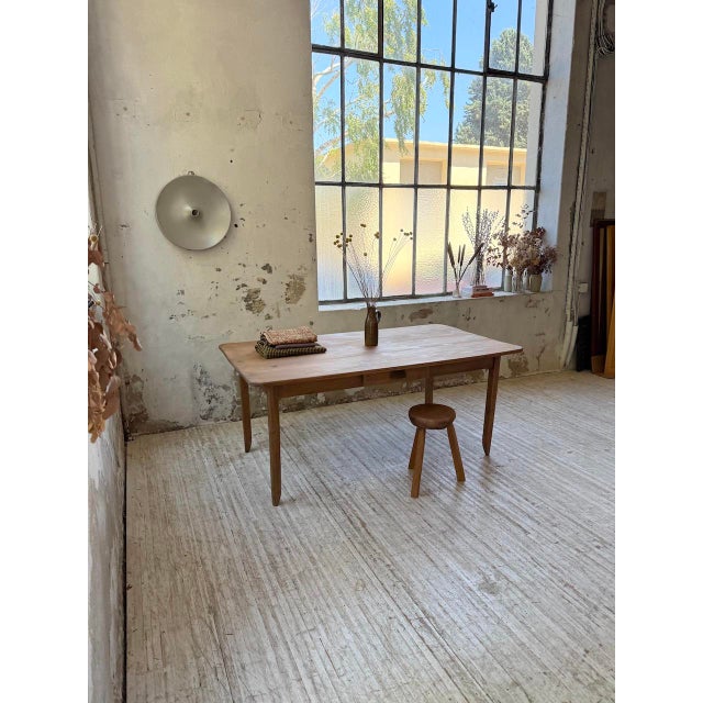 Farmhouse Table in Beech and Pine, 1950s For Sale - Image 4 of 18