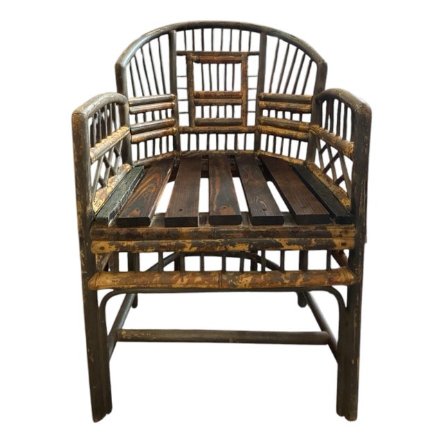 Brighton Pavillion-Style Bamboo and Wood Brighton Chair For Sale