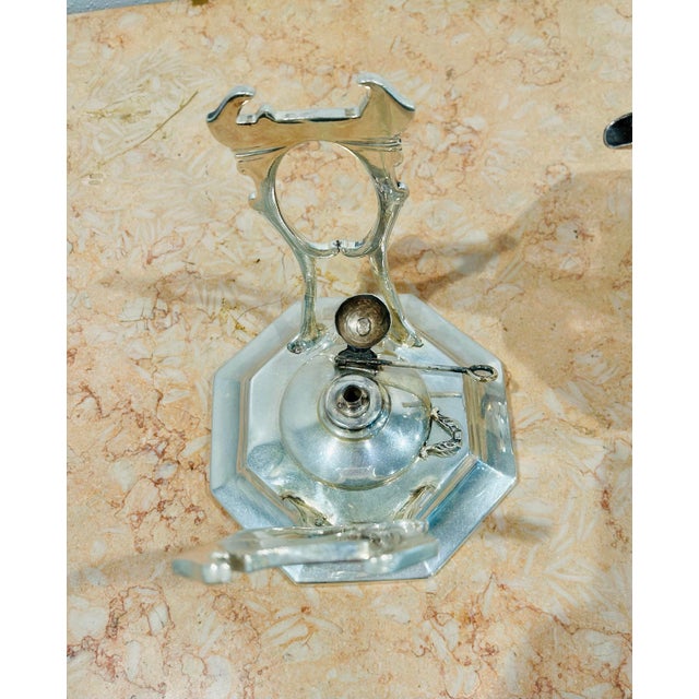 Silver Early 20th Century Wilcox Silver Plate Co. Tilting Coffee Pot on Stand For Sale - Image 8 of 12