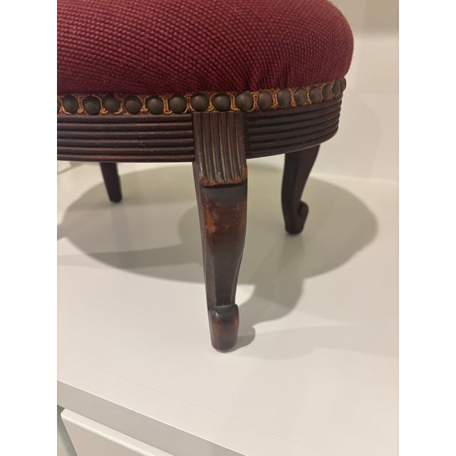 Antique Needlepoint Footstool For Sale - Image 11 of 16