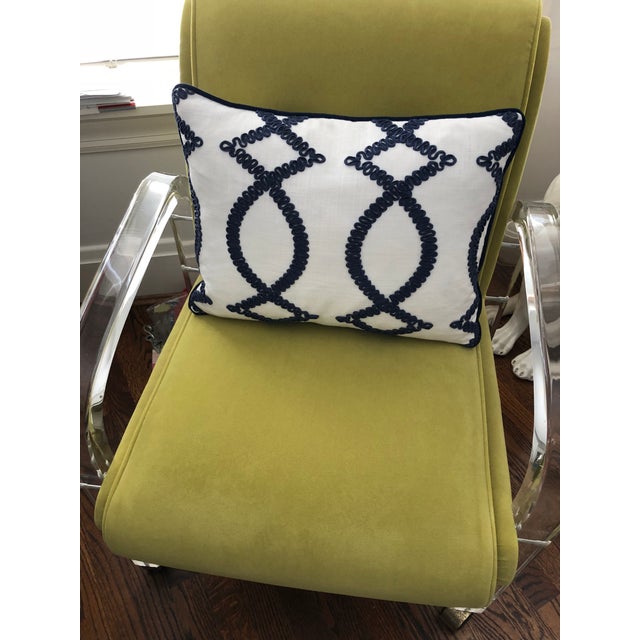 14 x 18 pillow cover made with Kate Spade Maxime in Navy on BOTH sides. Includes navy welt and hidden bottom zipper. 2...