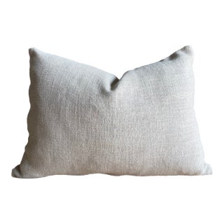 Otis Linen Snow Lumbar Pillow With Down Insert For Sale