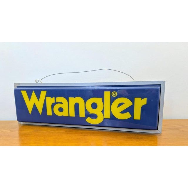 Industrial Wrangler Double-Sided Illuminated Advertising Sign, 1990s For Sale - Image 3 of 7