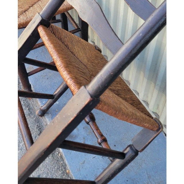 Wood Set of Four 19Thc Ladder Back Chairs For Sale - Image 7 of 8