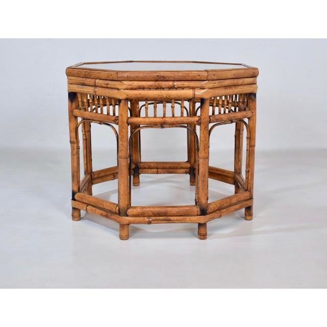 English Vintage Brighton Pavilion Style Bamboo Side Tables, 1970s For Sale - Image 3 of 8