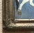 Sky Blue Antique Persian Qajar Dynasty Reverse Glass Painting – Equestrian Warrior in Ornate Gilt Frame For Sale - Image 8 of 12