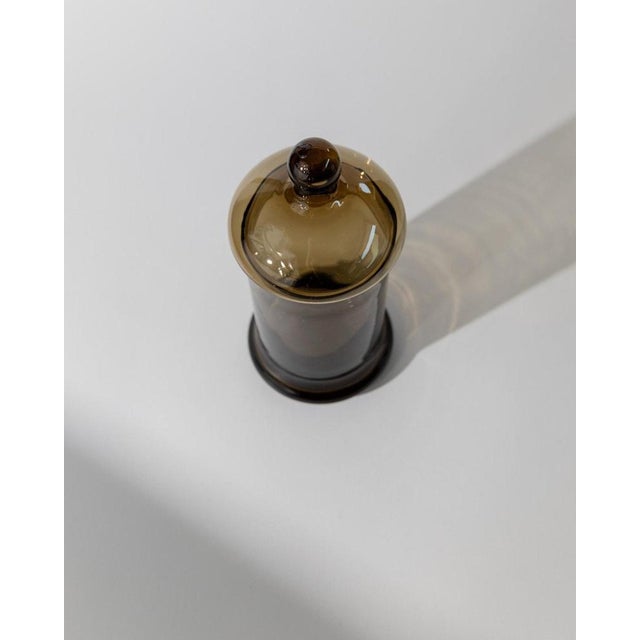 Mid-Century Amber Glass Lidded Box, Italy, 1970s For Sale - Image 6 of 11