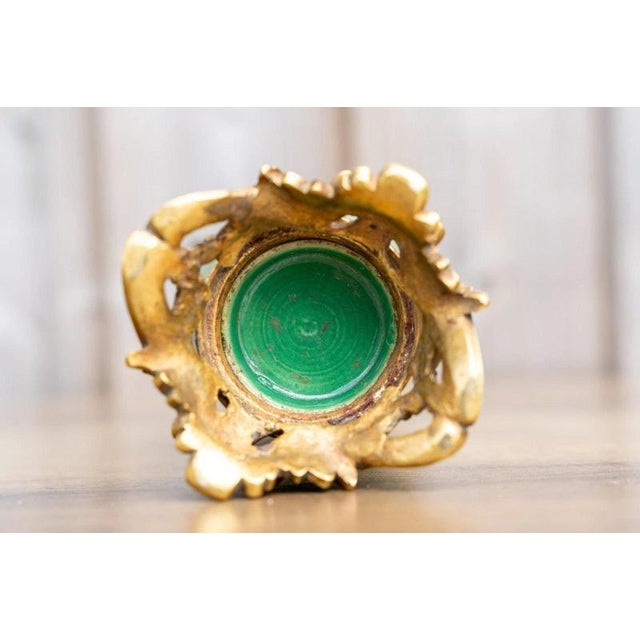 Antique 19th Century Qing Chinese Green Crackle Glaze Porcelain & Ormolu Vase For Sale - Image 14 of 18