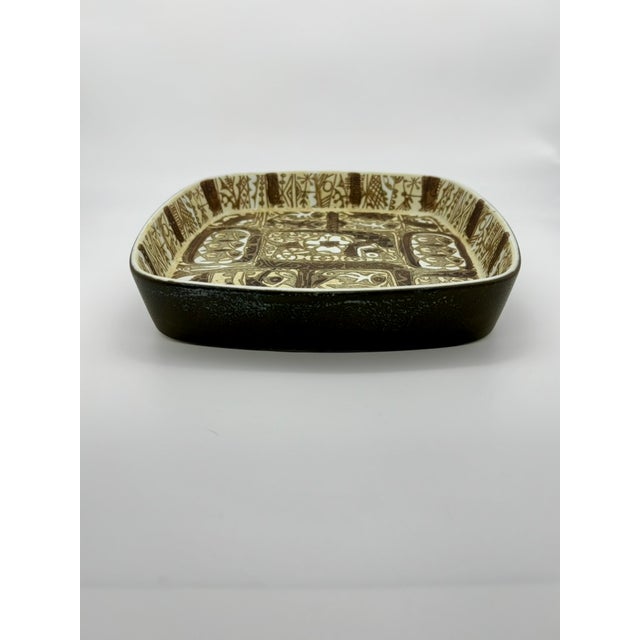 Vintage Nils Thorsson Royal Copenhagen Faience Baca Series Shallow Dish For Sale - Image 11 of 18