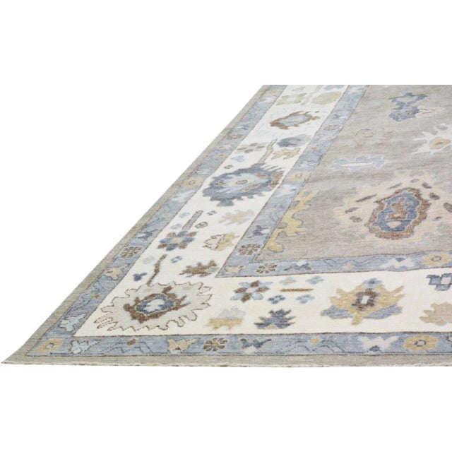 Contemporary Oushak Hand Knotted Wool Rug,9'X12' For Sale - Image 3 of 6