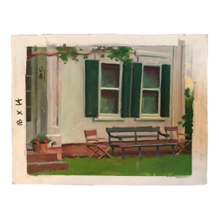 Watching From the Bench Original Oil Painting For Sale