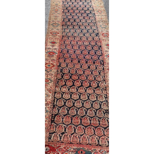 Antique Persian Malayer Long Runner With Paisley Design 3'0" X18'9" For Sale In Atlanta - Image 6 of 14