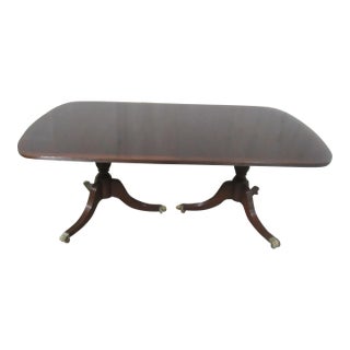 1980s Hickory Dining Room Table Banquet Banded For Sale