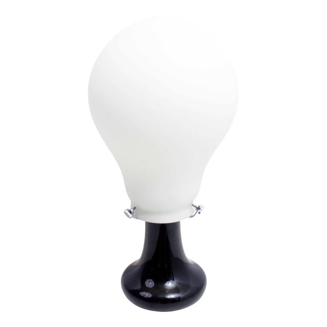 Glass Bulb Table Lamp, 1980s For Sale