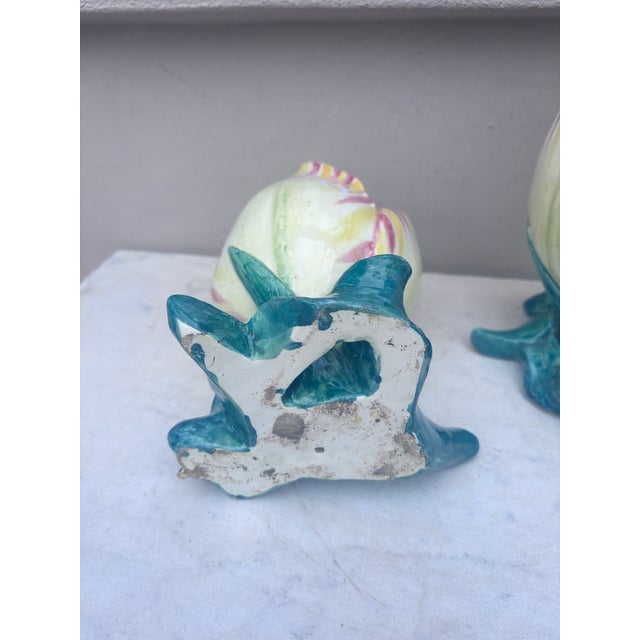 Light Yellow Large Pair of Majolica Tulip Vases Jerome Massier, Circa 1900 For Sale - Image 8 of 8