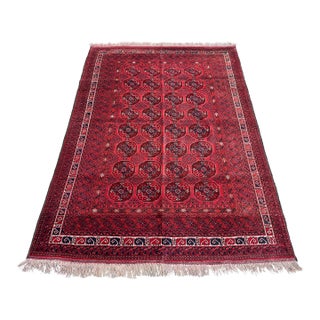 Fine Quality Red Bokhara Hand-Knotted Wool Rug - 7'9" X 5'5" For Sale