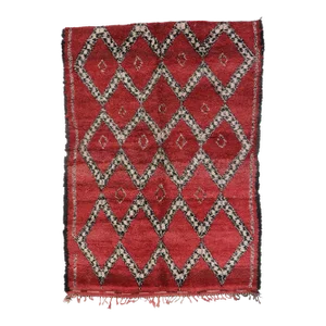 Late 20th Century Vintage Moroccan Beni Ourain Rug - 06'06 X 09'00