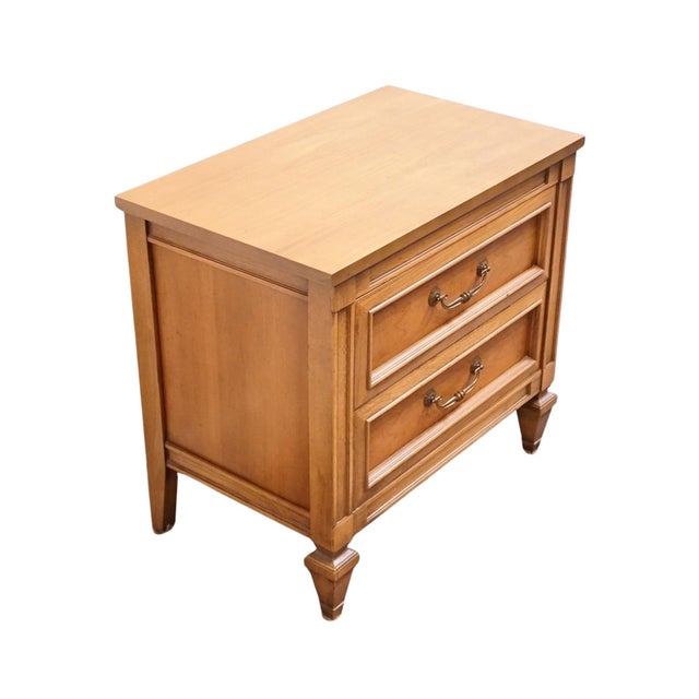 SHERRILL FURNITURE Solid Cherry Italian Neoclassical Tuscan Style 26" Two Drawer Nightstand 3101 24.25" High 26" Wide 16"...