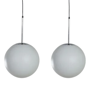 Satin Glass Pendants from Peill & Putzler, 1970s, Set of 2