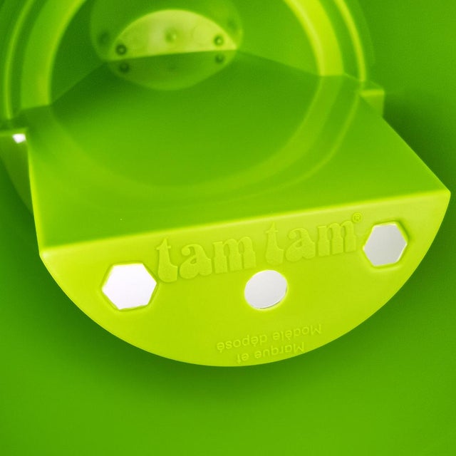 Mid-Century Modern Tam Tam Tulip Stool Vintage Space Age by Henry Massonnet Atomic Mojito Green Made in France For Sale - Image 3 of 6