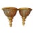 Mid 20th Century Ornate Gold Demilune Wall Sconces For Sale