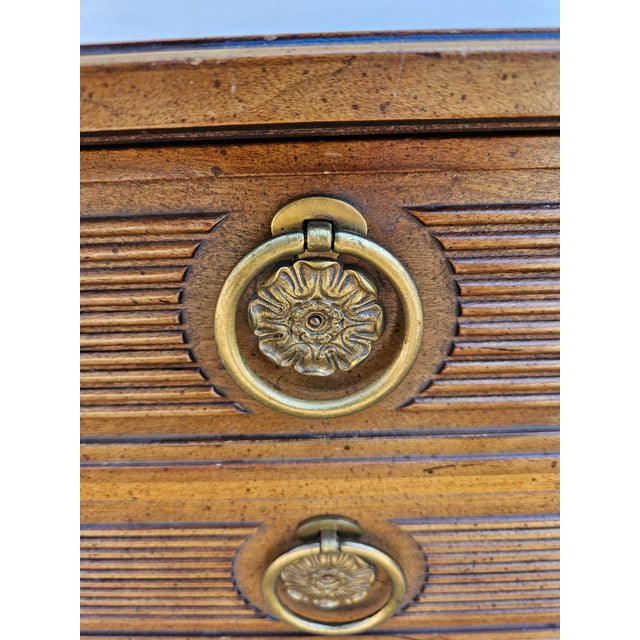 Henredon Walnut Square Side Tables Banded Tops For Sale - Image 12 of 13