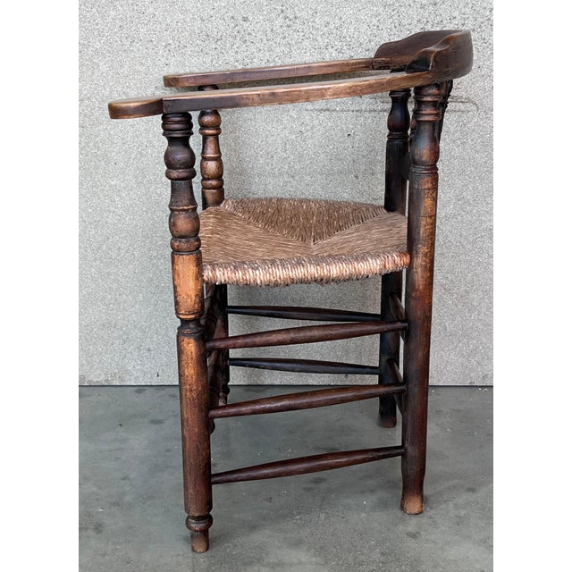 Mid 20th Century Pair of Spanish Horseshoe Back and Cane Armchairs For Sale - Image 6 of 18