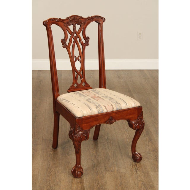 2000 - 2009 E.J. Victor Chippendale Style Set of Ten Mahogany Dining Chairs For Sale - Image 5 of 12
