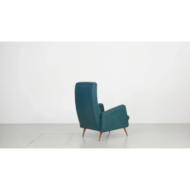 Set of Dark Green Leatherette Armchairs, 1950s For Sale - Image 9 of 18