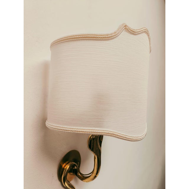 Cream Brass Cobra Wall Light with Fan, 1930s For Sale - Image 8 of 13