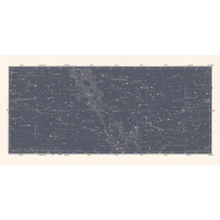 Reproduction Star Constellation Map in Slate Gray - 30" X 60" Unframed For Sale