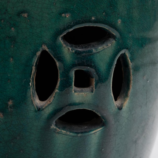 Chinese Green Glazed Drum Stool, C. 1900 For Sale - Image 4 of 4