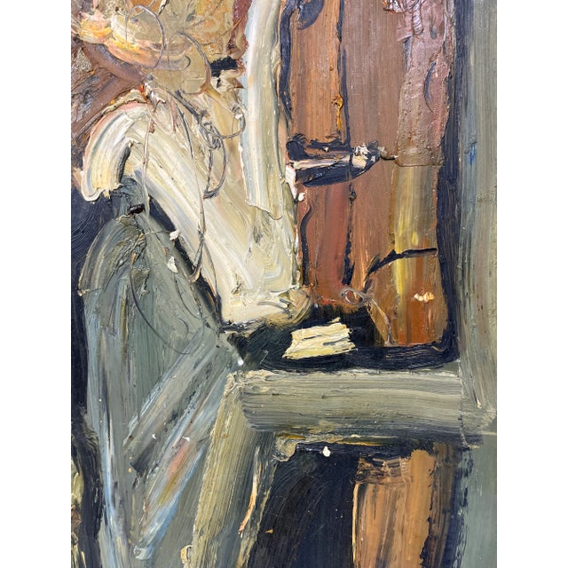 Wood Contemporary Abstract Original Oil Painting For Sale - Image 7 of 11