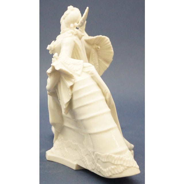 19th Century Porcelain Figurine Sculpture Lady with Fan by Nymphenburg Model by Antonio Bustelli, Germany, 1800s For Sale - Image 4 of 18