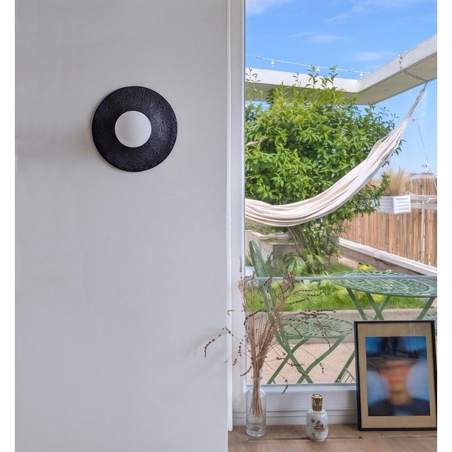Basalte Glazed Lava Stone Wall Lamp by Clemence Birot For Sale - Image 13 of 18