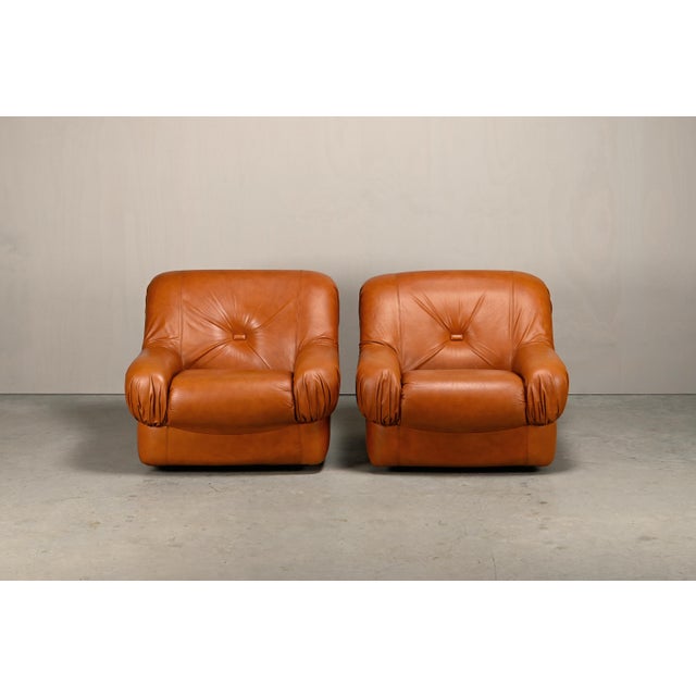 Rino Maturi lounge chairs, model Depositato for Mimo Padova, Italy, 1970s. Rare and elegant pair of club chairs in...