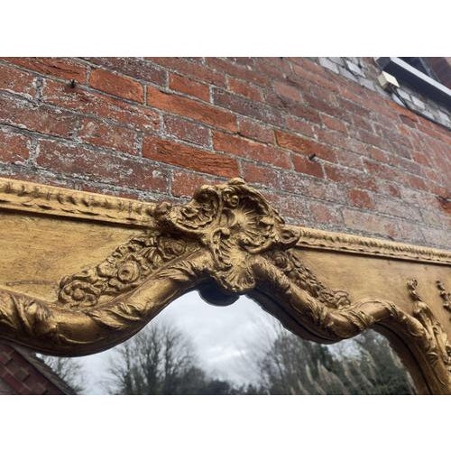 Large Antique English Framed Gilt Mirror, 1800s For Sale - Image 3 of 7