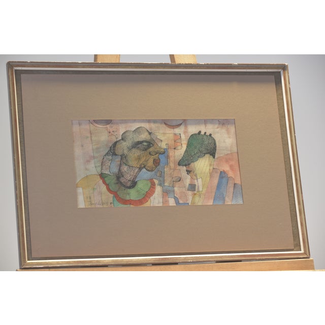 1980s Figuren, Gunther Temech, NY, 1980, Ink and Watercolors For Sale - Image 5 of 6