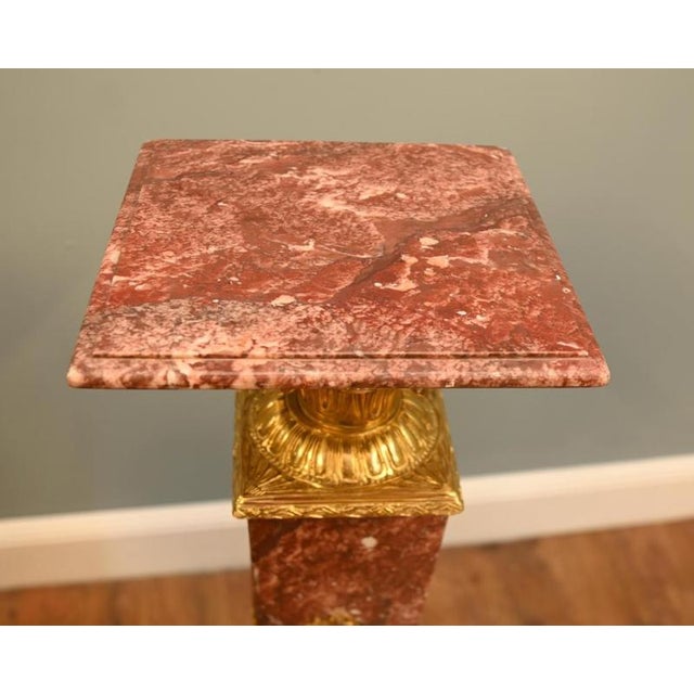Louis XVI Revival French Pedestal Stands Marble, Set of 2 For Sale - Image 3 of 11