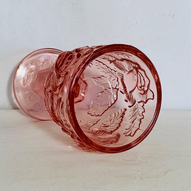 Madonna Inn Pink Wild Rose Goblet Fenton Wright Glass Chairish