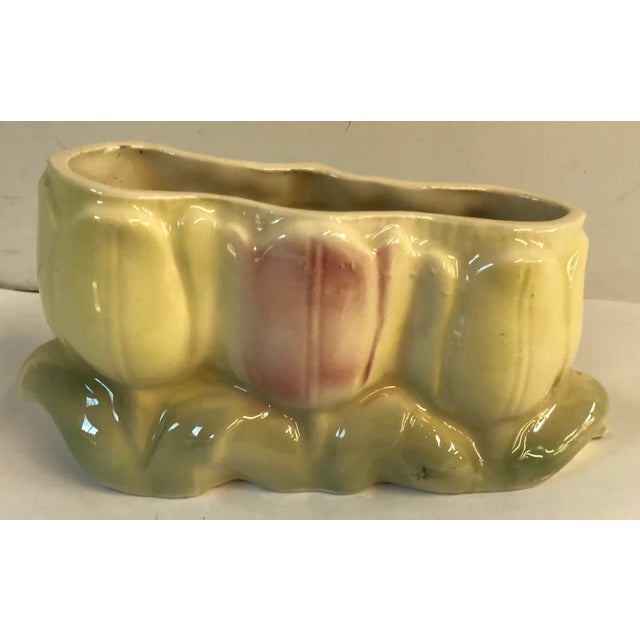 Vintage Ceramic Tulip Design Planter For Sale - Image 10 of 10