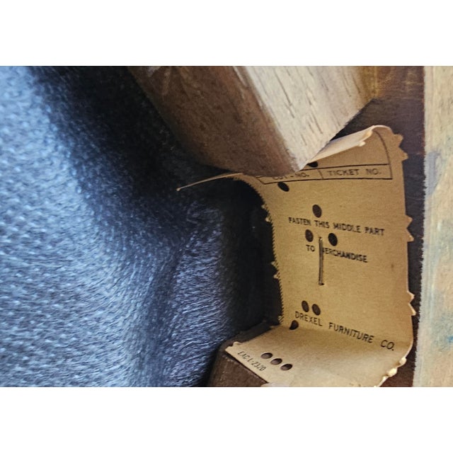 Mid 20th Century Set Six Drexel Consulate Series Walnut Cane Back & Upholstered Dining Chairs For Sale - Image 9 of 9