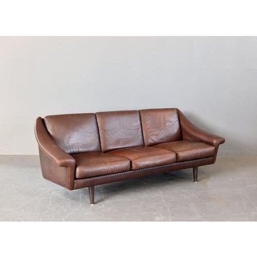 Mid-Century Danish Matador Leather Sofa by Aage Christiansen, 1960s For Sale - Image 4 of 15